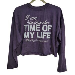 NWT‎ Wild Fable Long Sleeve Sweatshirt Women's Small Purple Cropped Sassy